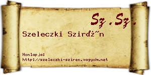 Szeleczki Szirén névjegykártya